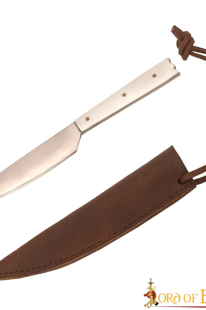 15e eeuws eetmes met benen handvat, roestvrij staal