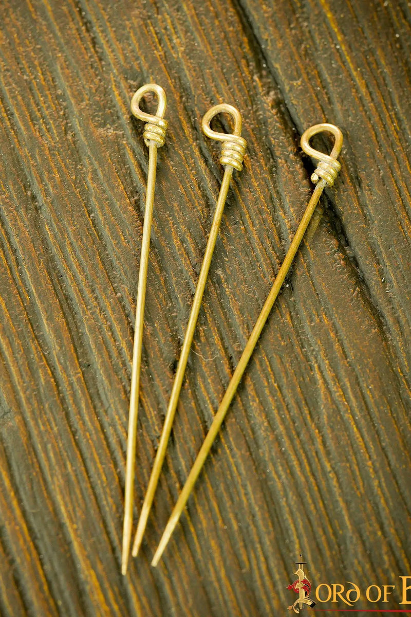 Spelden, zes stuks, messing