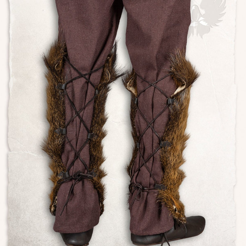 Aldhelm greave, fur, brown