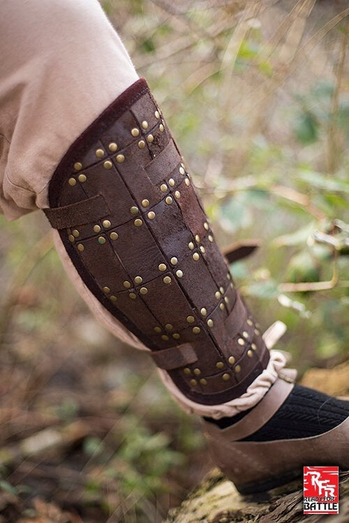 Paar scheenbeschermers Fighter, bruin