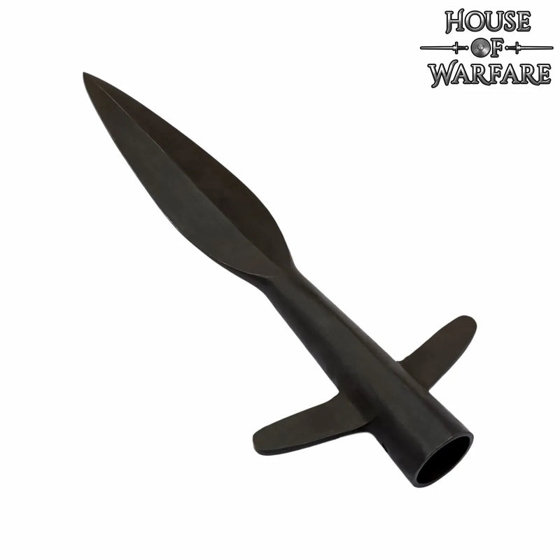 Hand-forged Viking spearhead with wings, semi-sharp