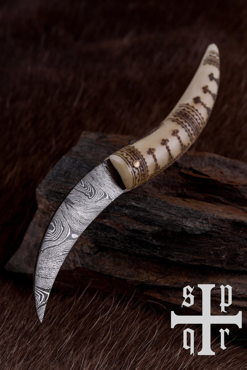 Viking vouwmes damascus, semi-scherp