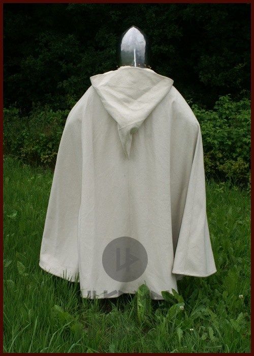 Historical Templar cloak, wool mix, cream