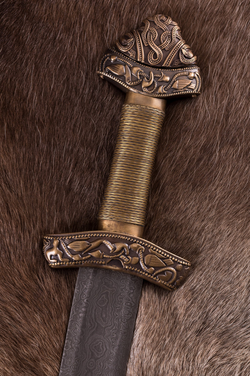Viking sword Dybek damast, semi-sharp
