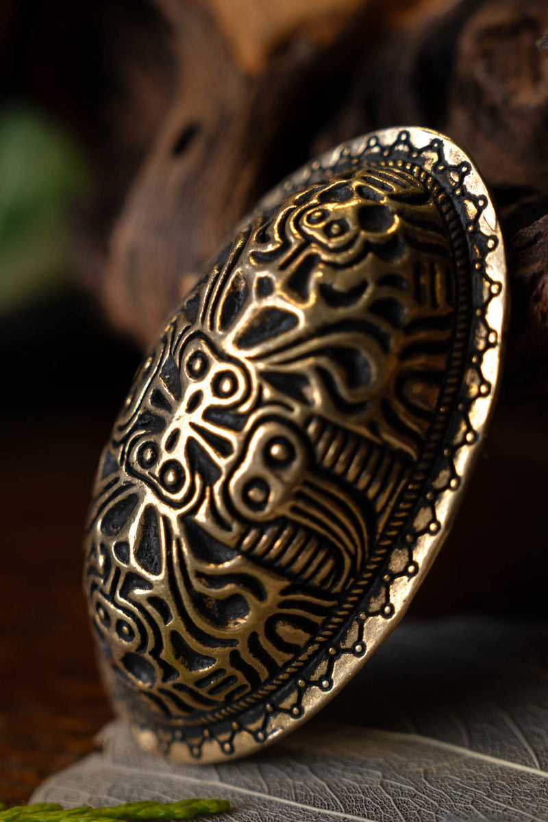 Viking schildpad broche Finland, brons, prijs per stuk