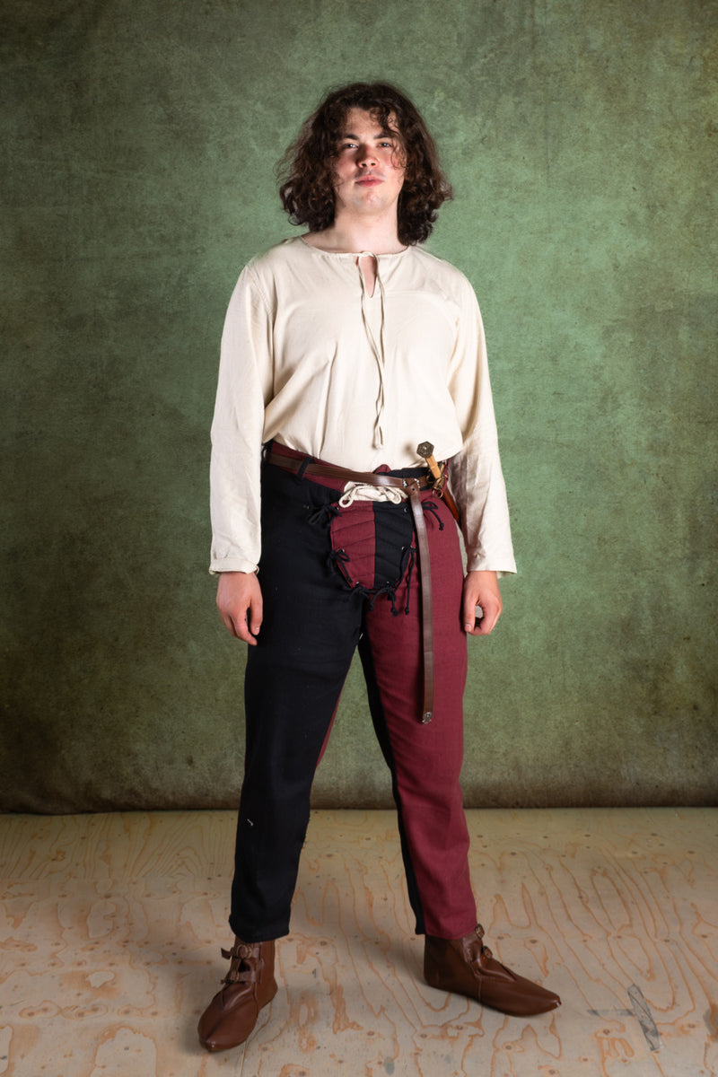 Mi-parti broek Gustav, Zwart/Rood