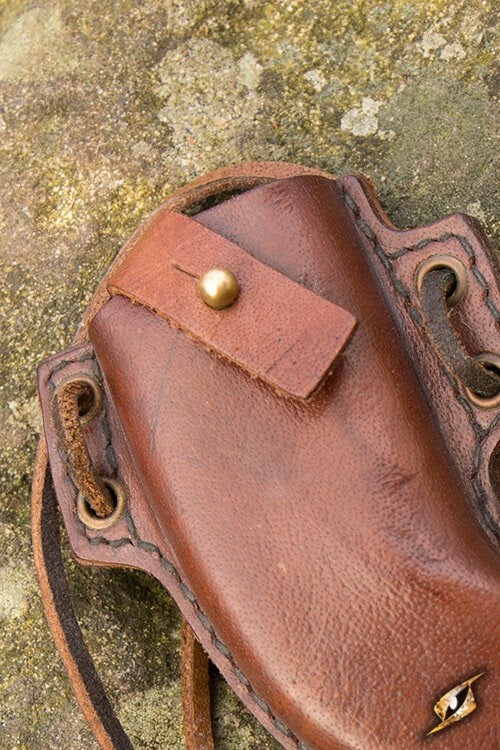 LARP vilmes met houder, bruin