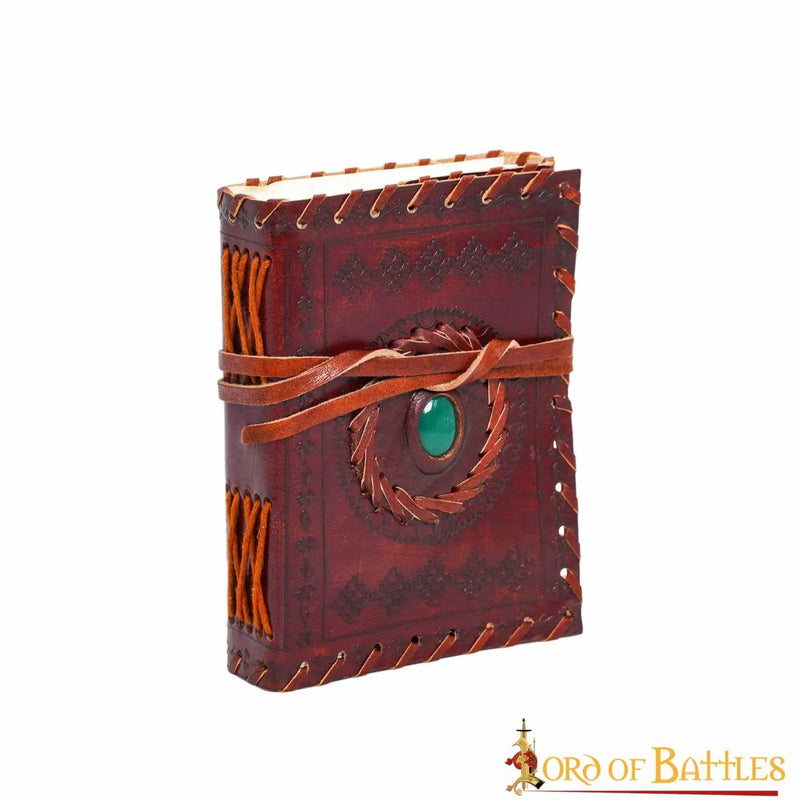 Leather book with stone