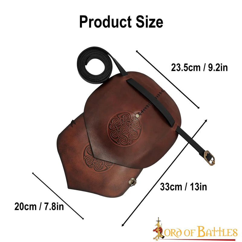 Läderpauldron keltiska spiraler 