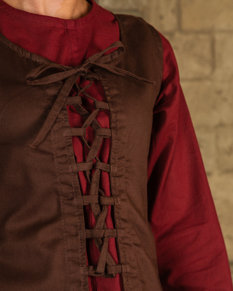 Sopravveste medievale Leandra, marrone 