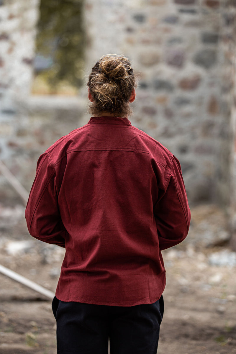 Handgeweven overhemd, rood