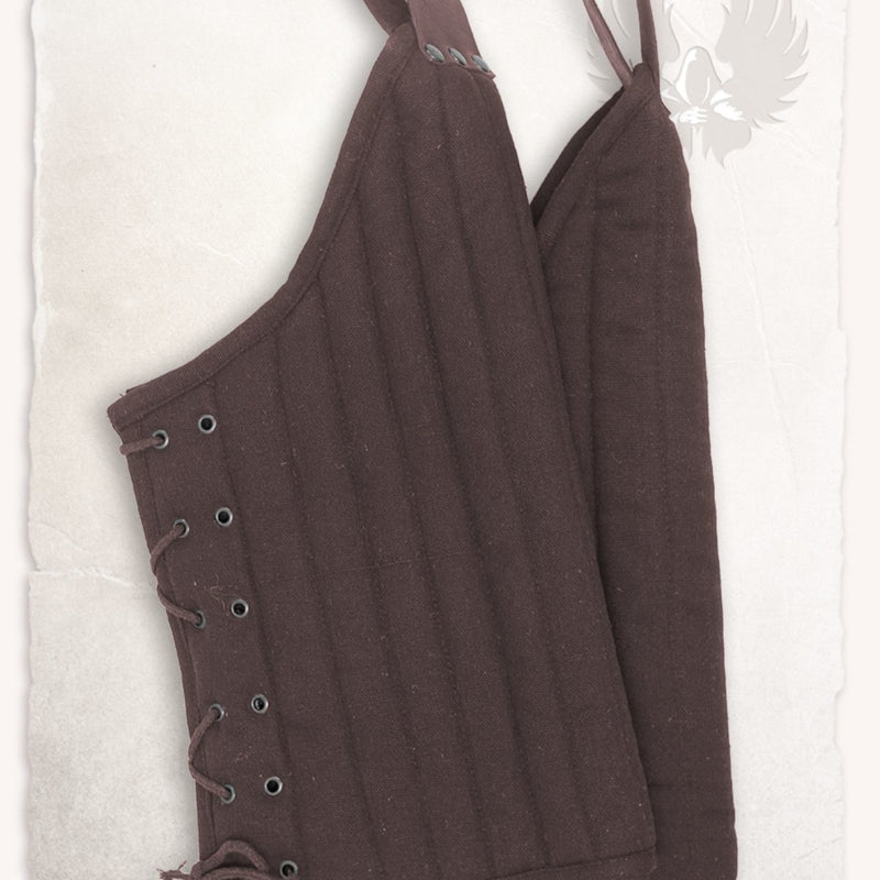 Gambeson cuisses, thigh armor, Leopold brown