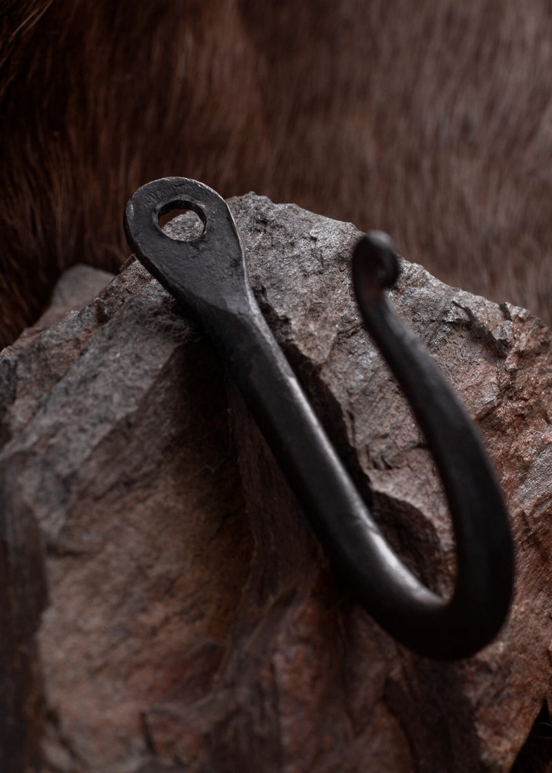 Hand-forged steel wall hook