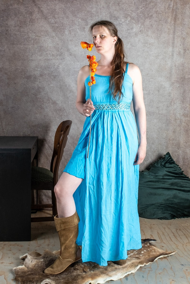 Godinnen jurk Thetis, turquoise