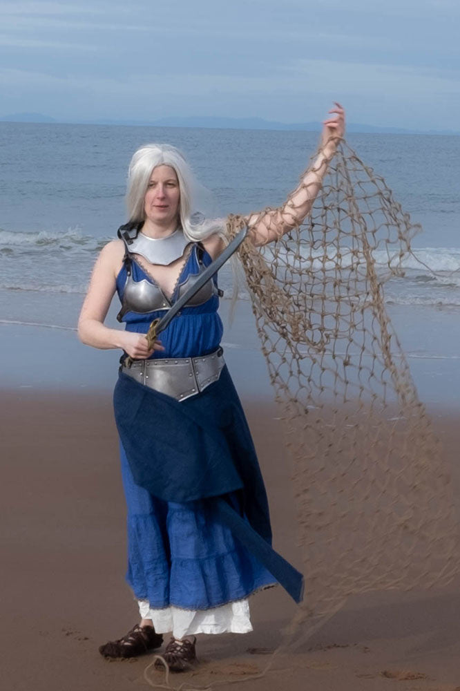 Goddess dress Athena, blue