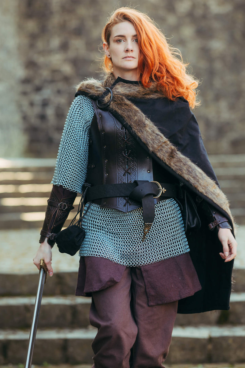 Viking mantel Bjorn zwart