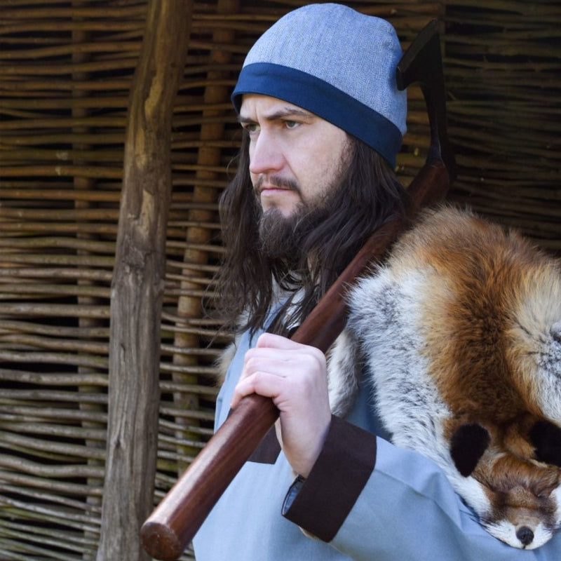 Birkamuts motif en arêtes de poisson, bleu 