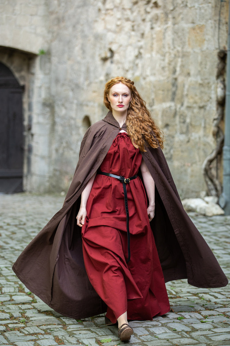 Medieval cloak Erna, brown