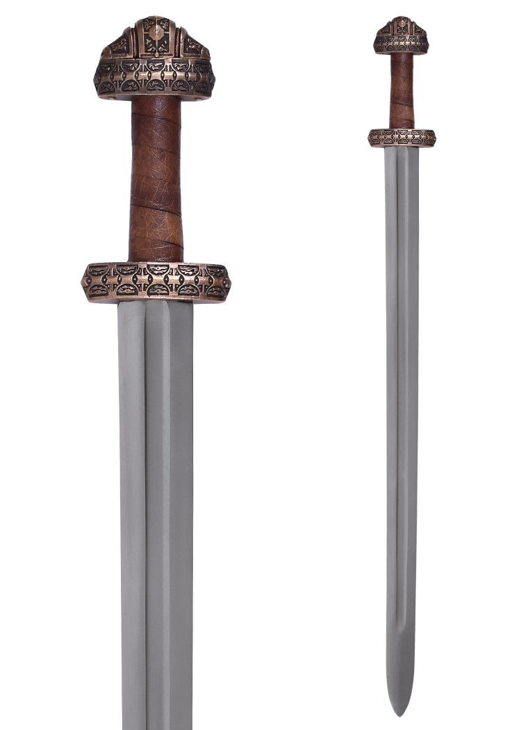Vikingzwaard eiland Eigg, leren grip, semi-scherp