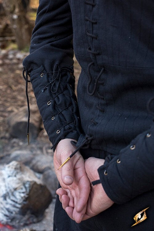 Zwarte gambeson onderarmbeschermers, paar