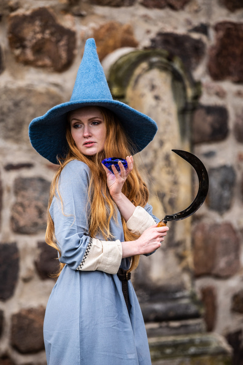 Heksenhoed lichtblauw, wolmix