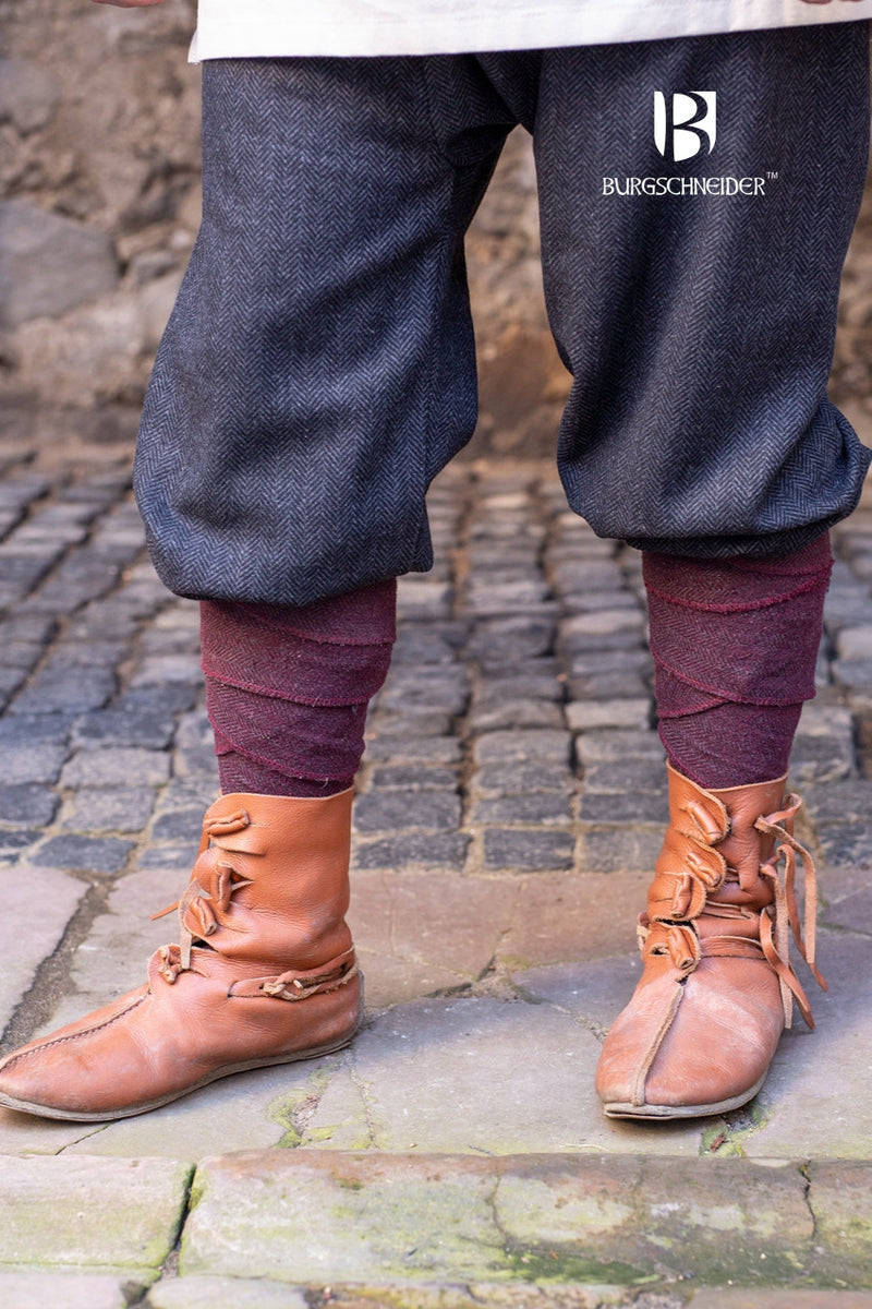 Vikingbroek vissegraatmotief Ivar, wolmix, zwart-grijs