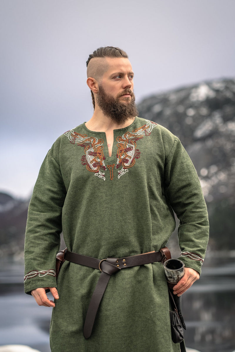 Viking tunika tunika Snorri, grön 