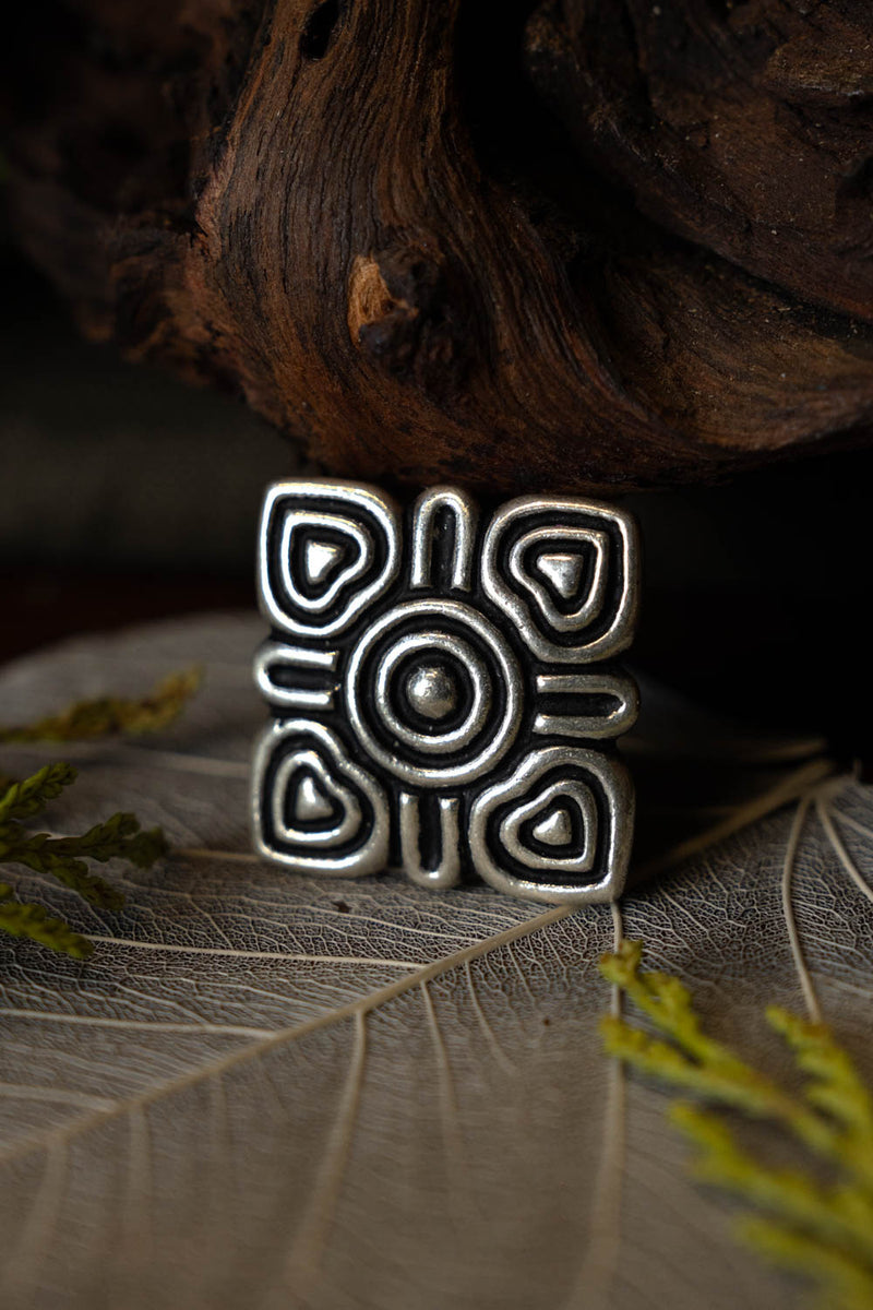 Fibbia per borsa vichinga Birka, argentata 