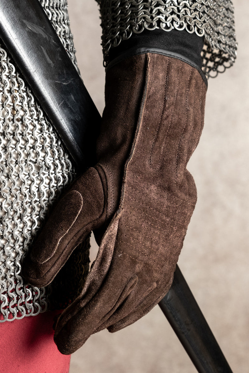 Leren handschoenen Clemens, donkerbruin