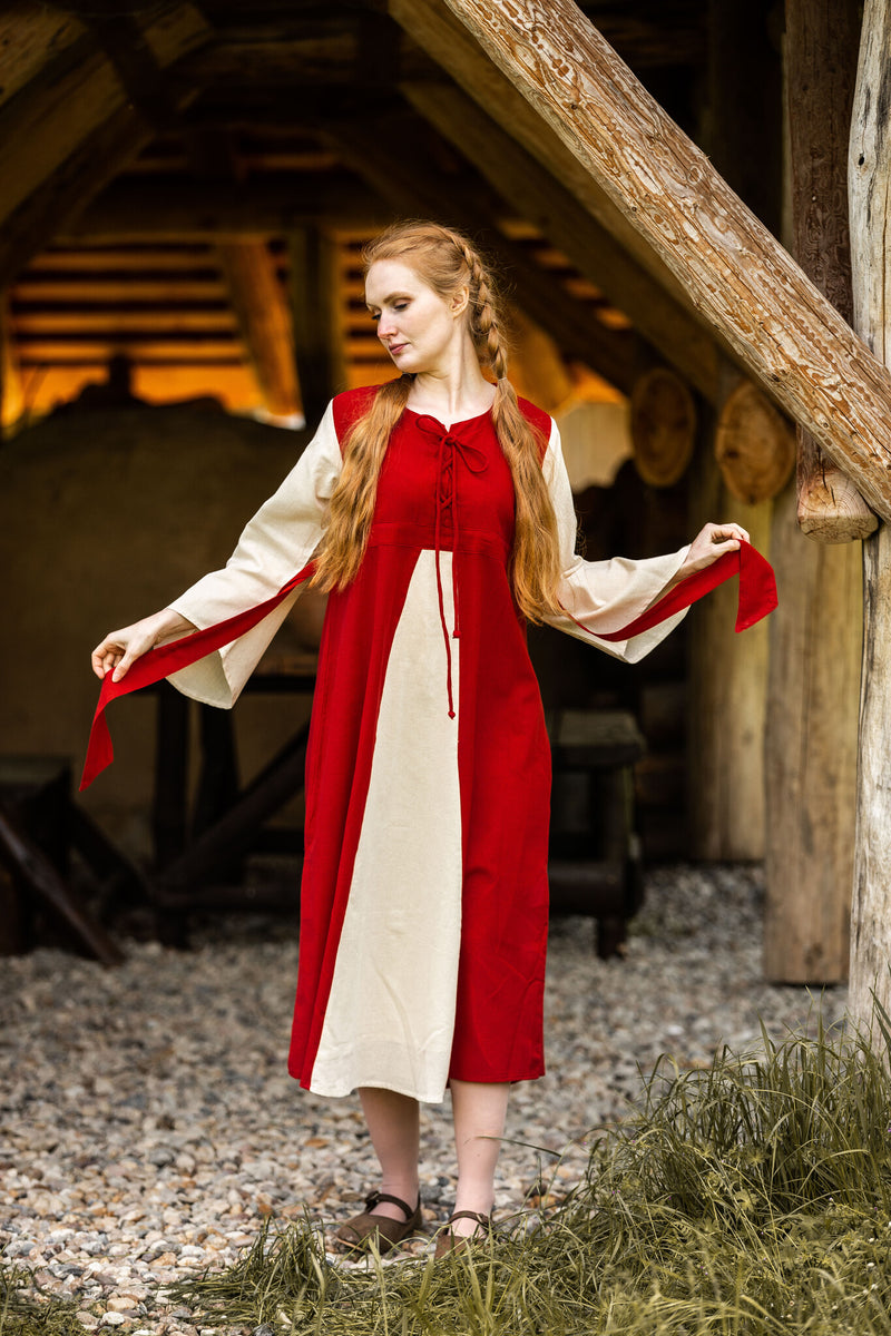 Vestito Bella, rosso-crema 