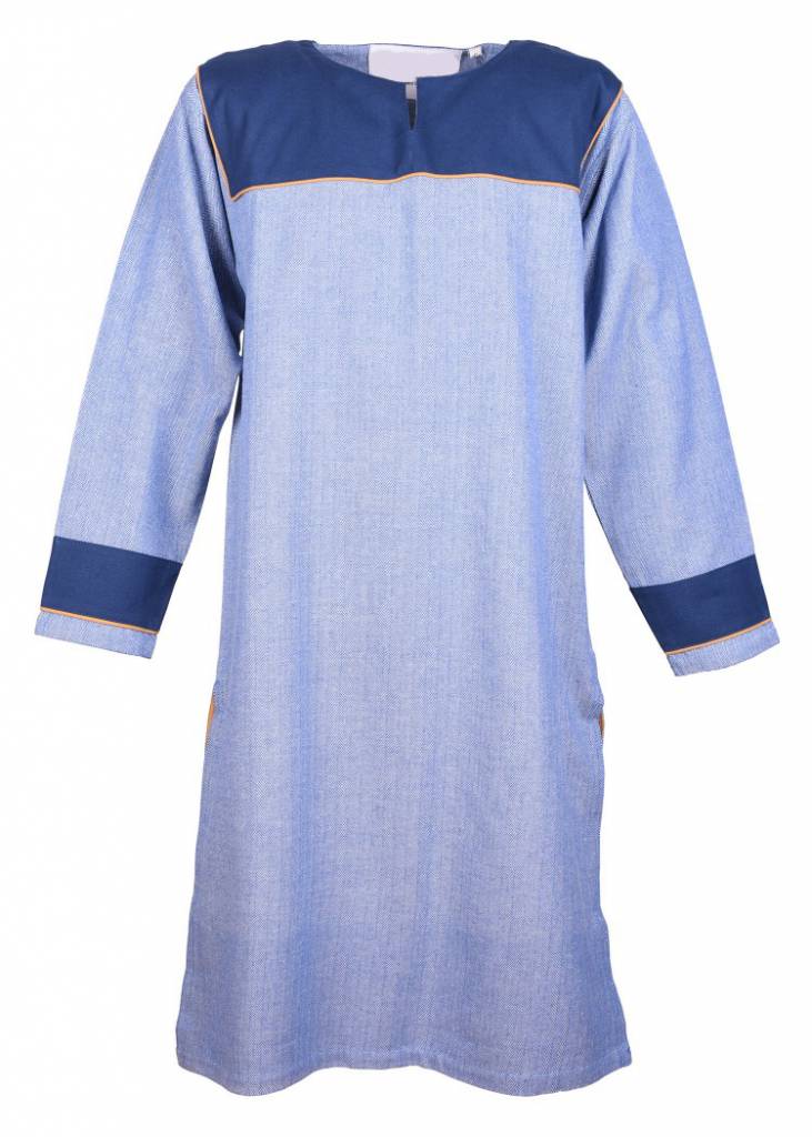 Thorsberg tuniek vissengraatmotief, blauw