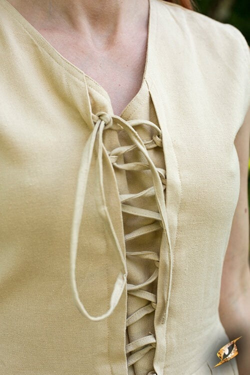 Middeleeuwse kirtle Elaine, beige