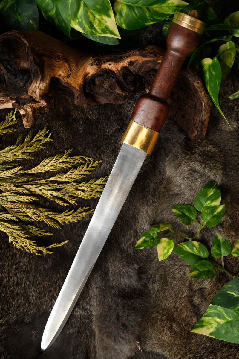 Sgian achlais met mes en vork, semi-scherp