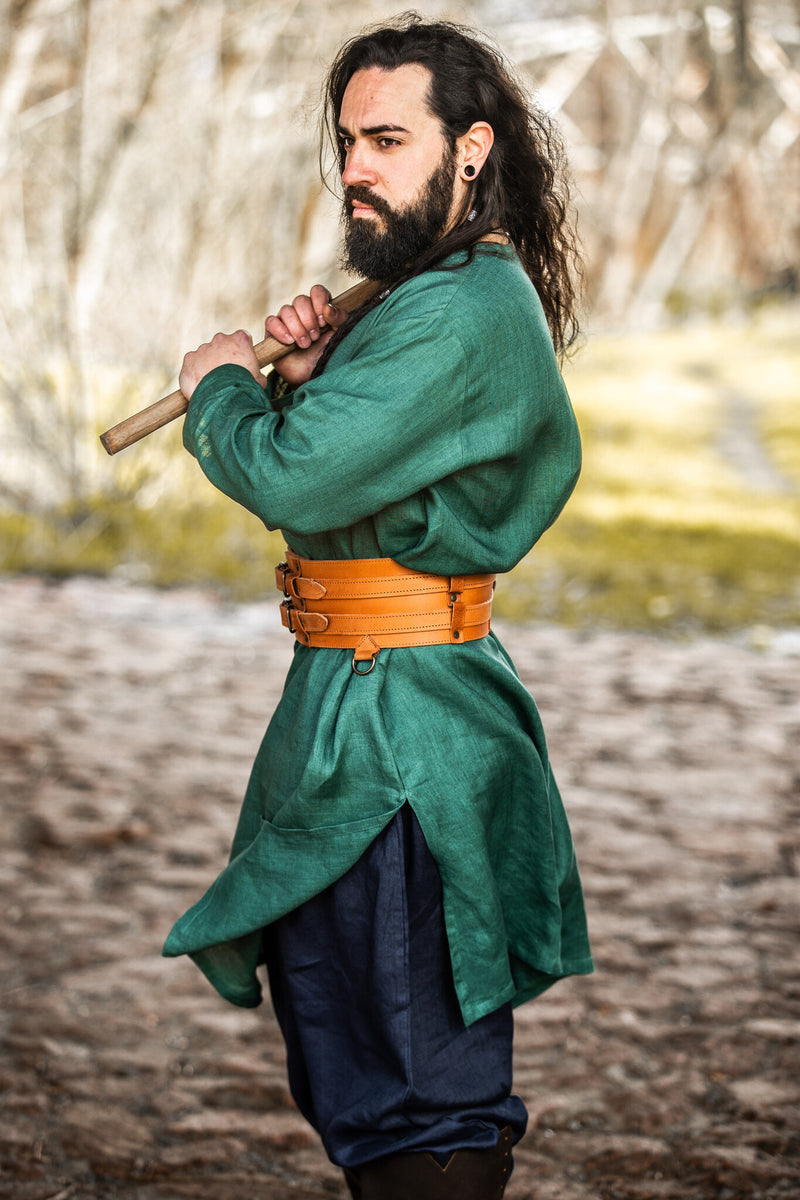 Viking tuniek Halvar linnen, groen