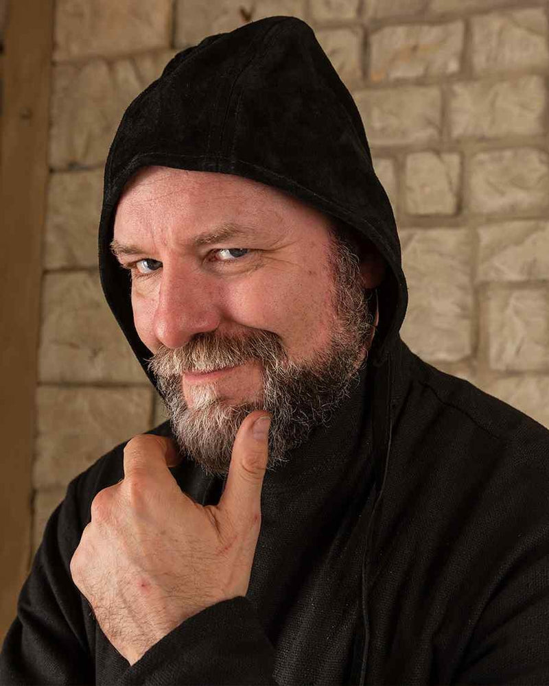 Cappuccio in pelle scamosciata Martinus, nero 