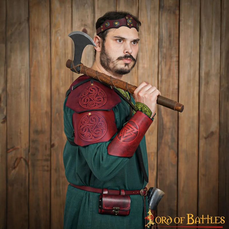 Bracers de cuero Valknut, verde 