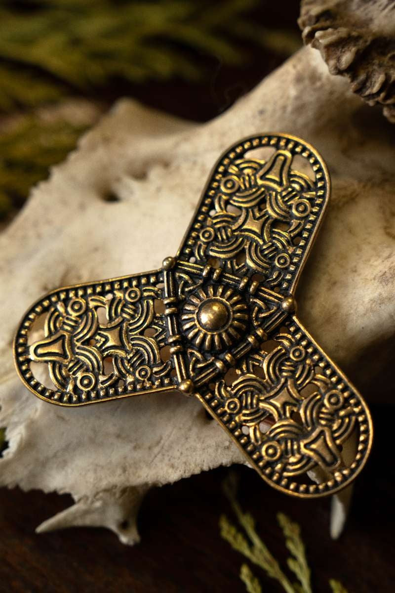 Kleeblad fibula Rygge, brons