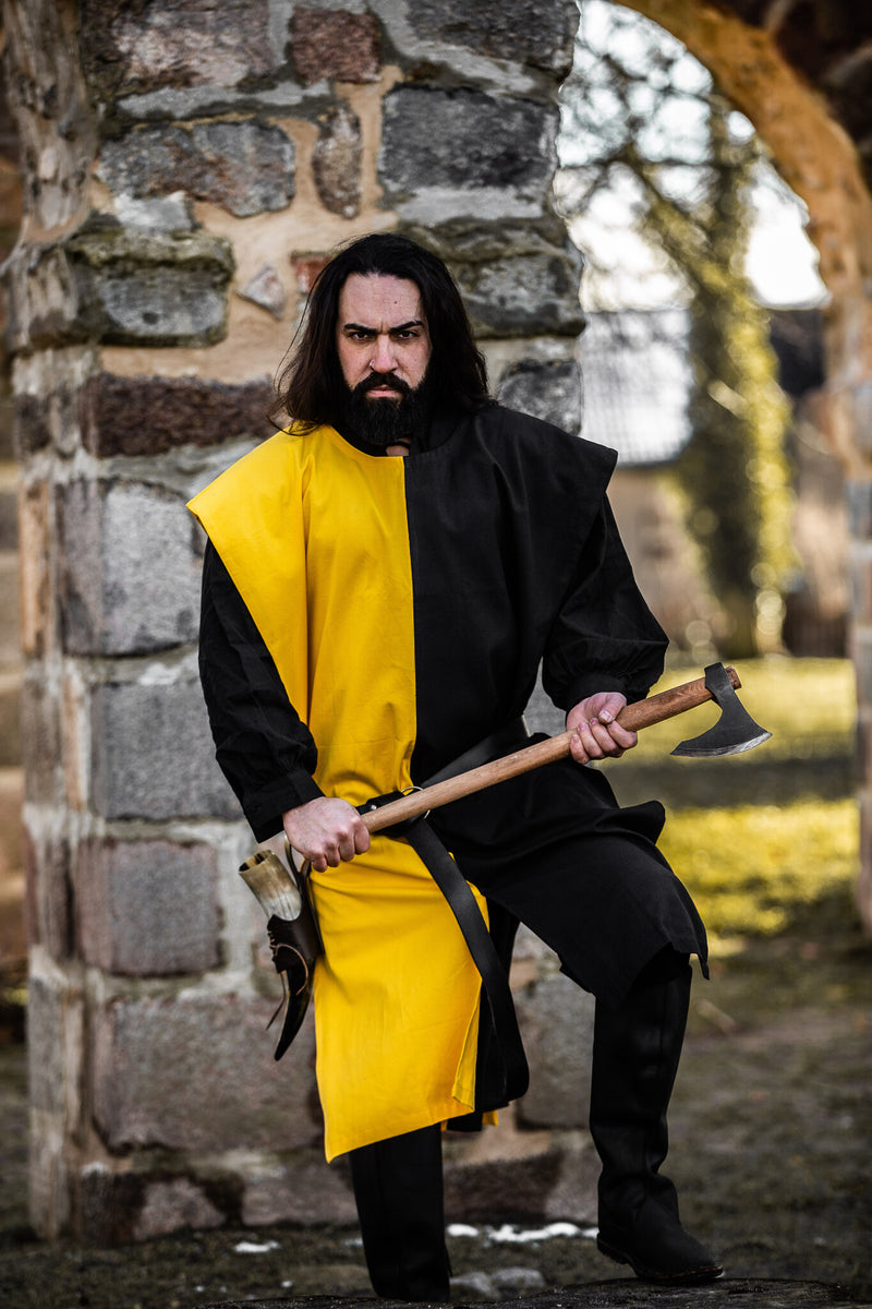 Surcoat men, black-yellow
