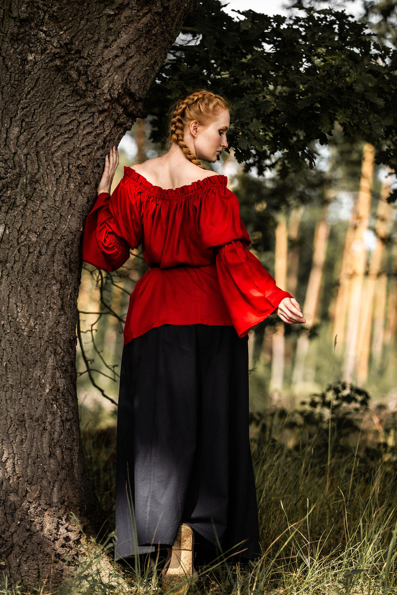Renaissanceblouse, rood