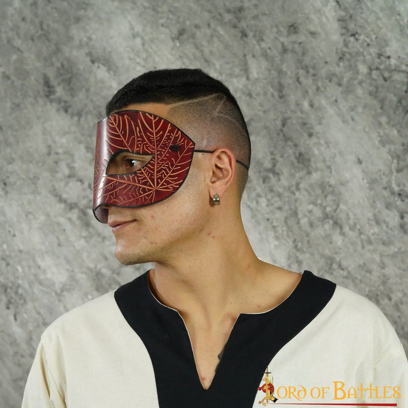 Leren masker Nessa, rood