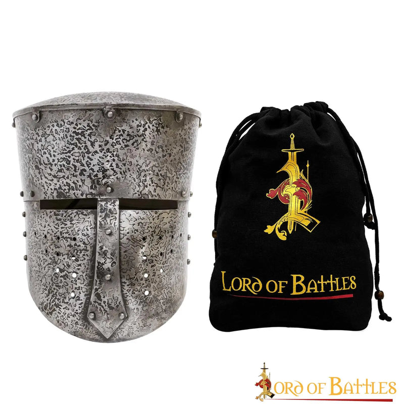 13. århundrede tøndehjelm, patineret, 1,6 mm 