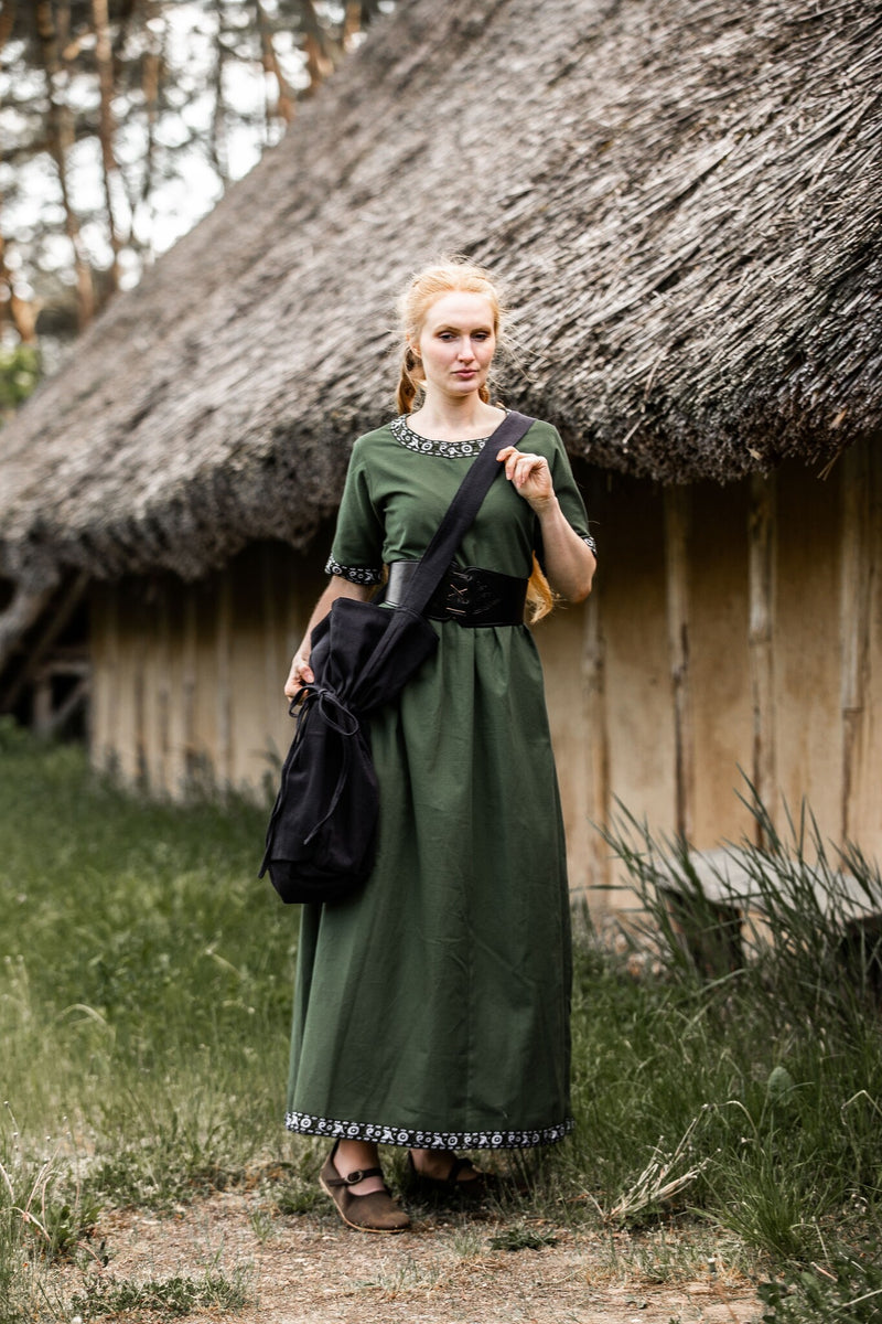 Textielen schoudertas, zwart