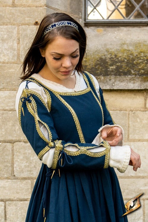 Italiaansa gamurra, late 15e eeuw, blauw