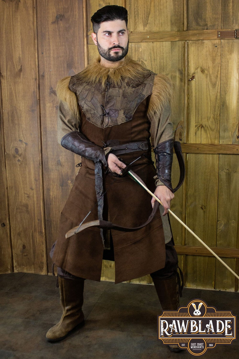 Falcon leren jerkin, bruin