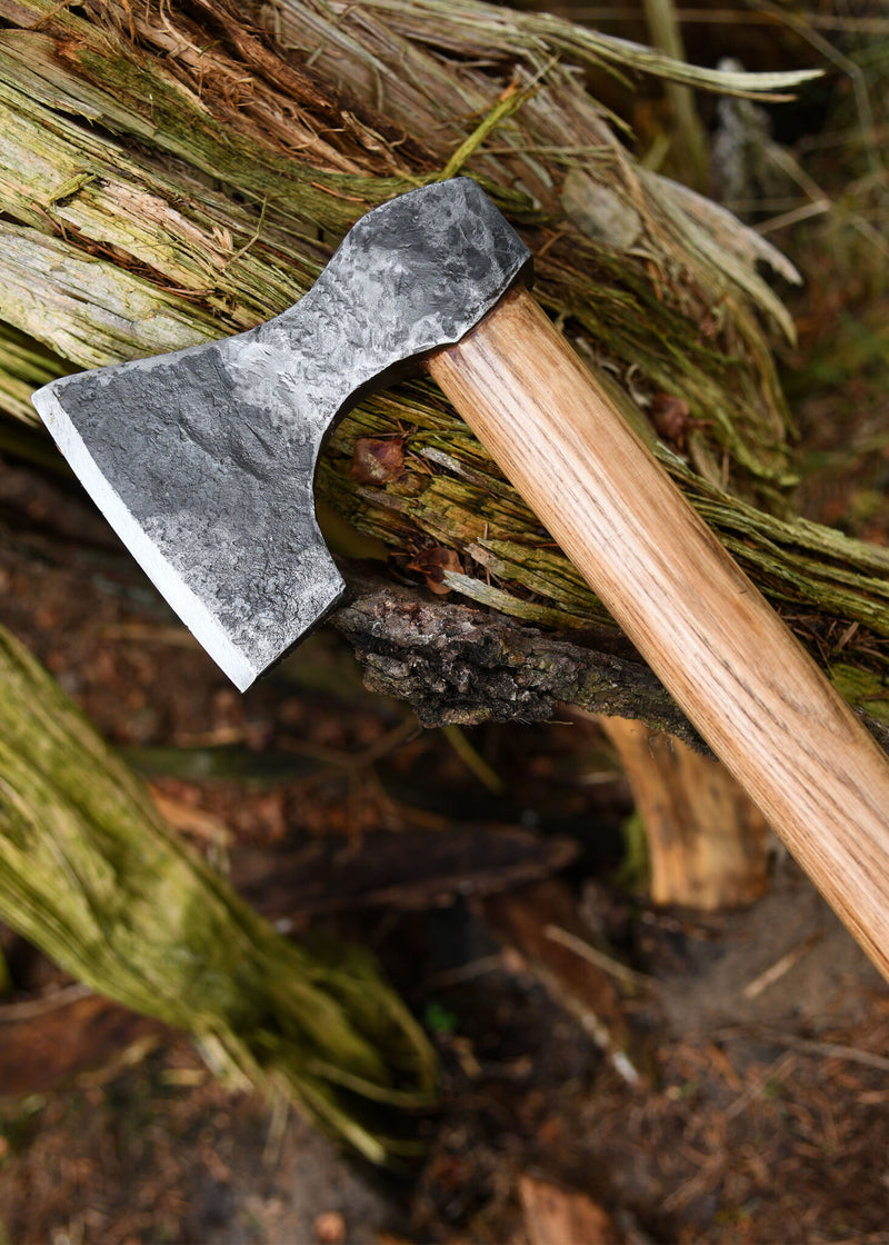 Hache viking, forgée à la main acier, type D, semi-tranchante 