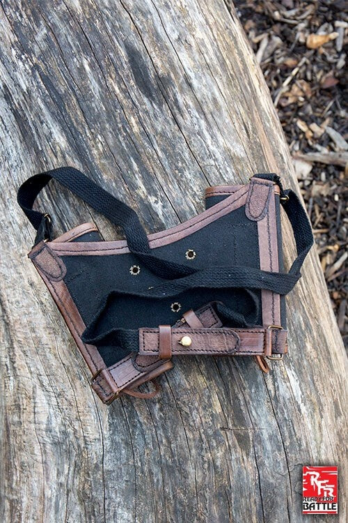 RFB Dubbele LARP zwaardhouder, bruin-zwart