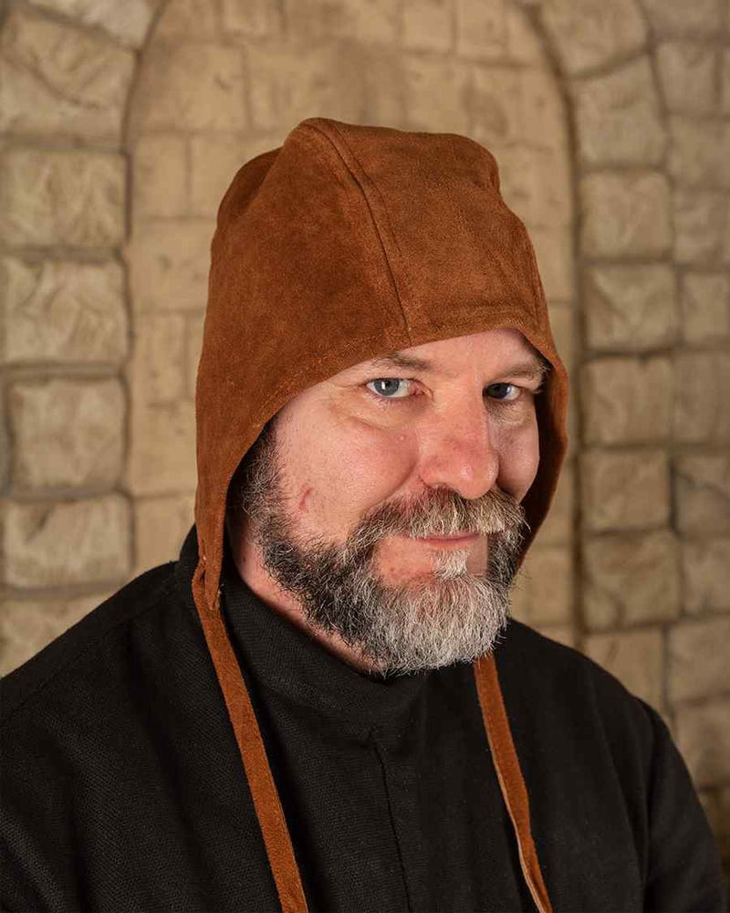 Suedeleren kapje Martinus, bruin