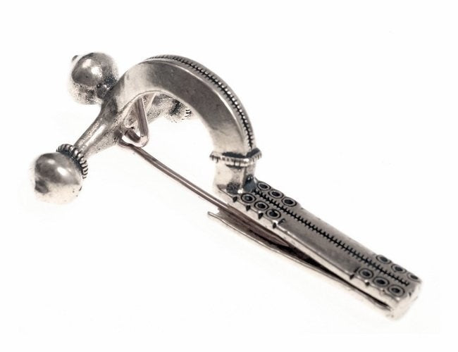 Romeinse kruisboogfibula, verzilverd brons