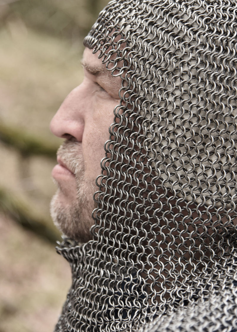 Maliën coif met vierkante hals, onbehandeld, 8 mm