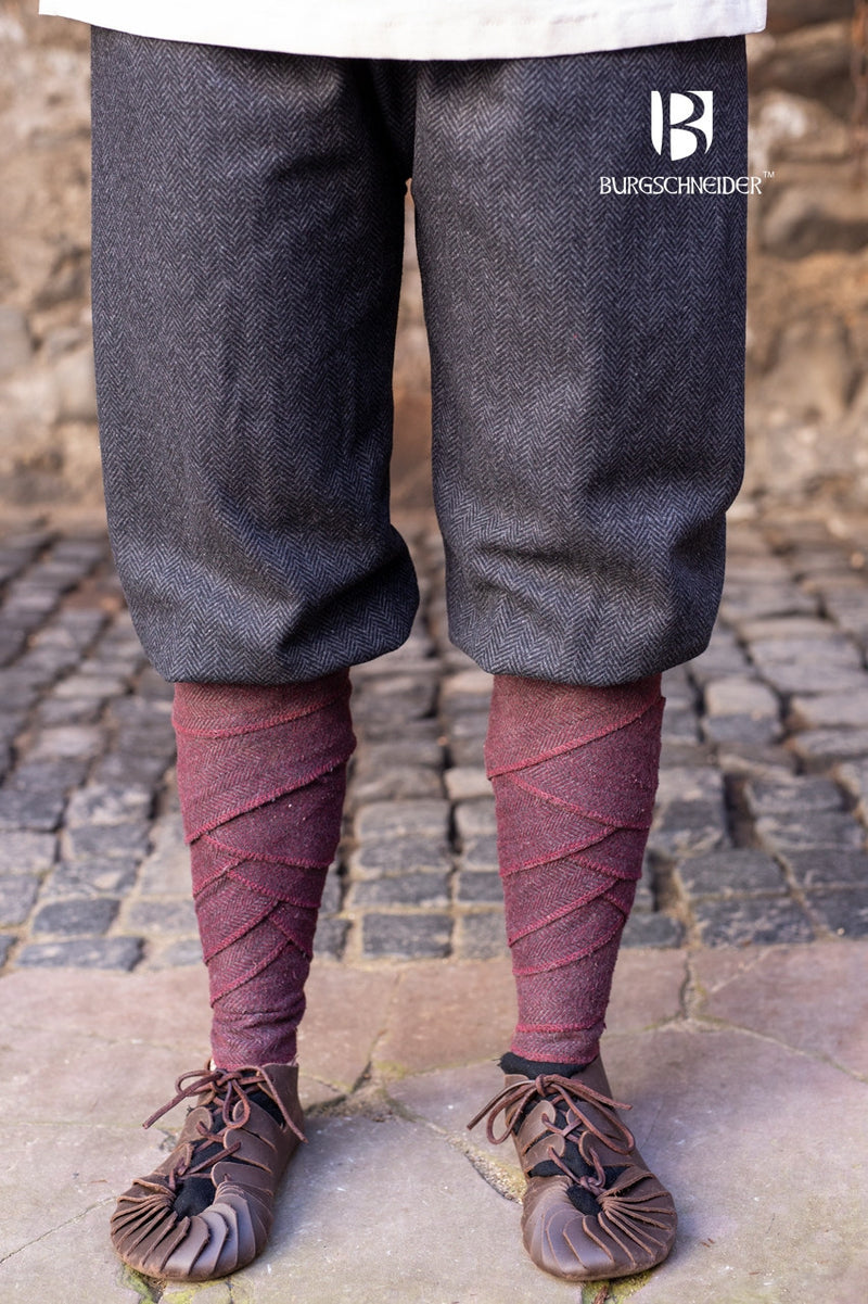 Viking trousers herringbone motif Tilda, black-grey, wool mix